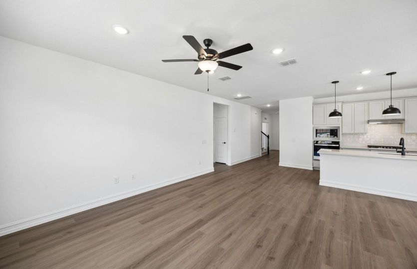 View of kitchen from gathering room