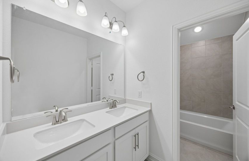 Secondary bath with double vanity