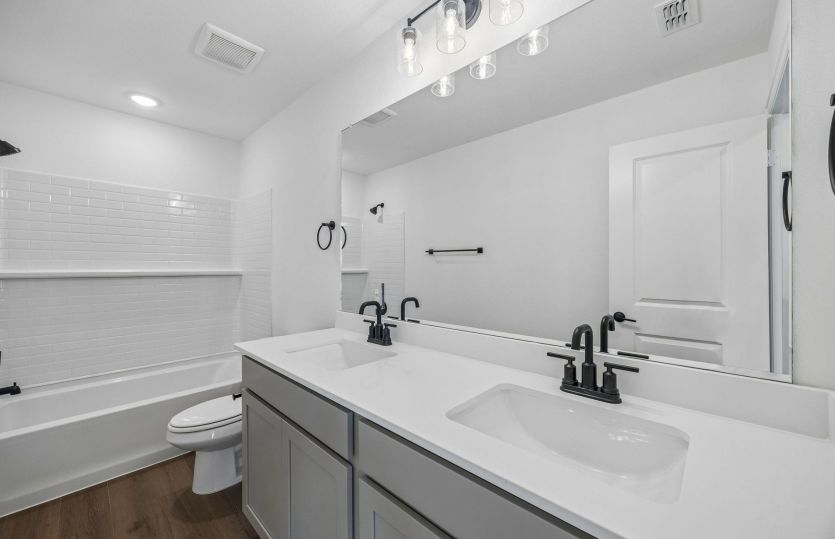Secondary bath with double vanity