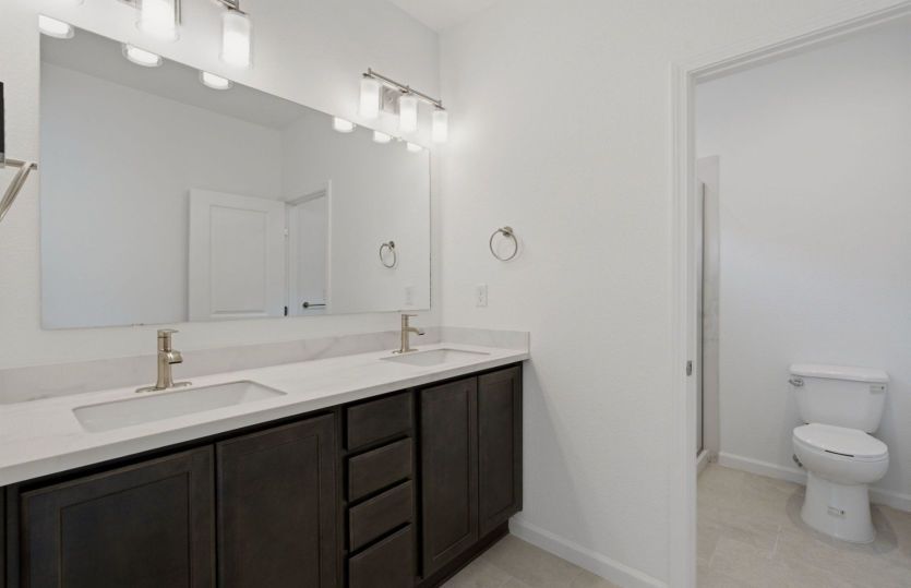Luxurious owner's bath with dual sinks