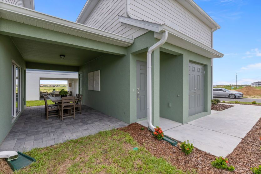Covered Patio with Detached Garage