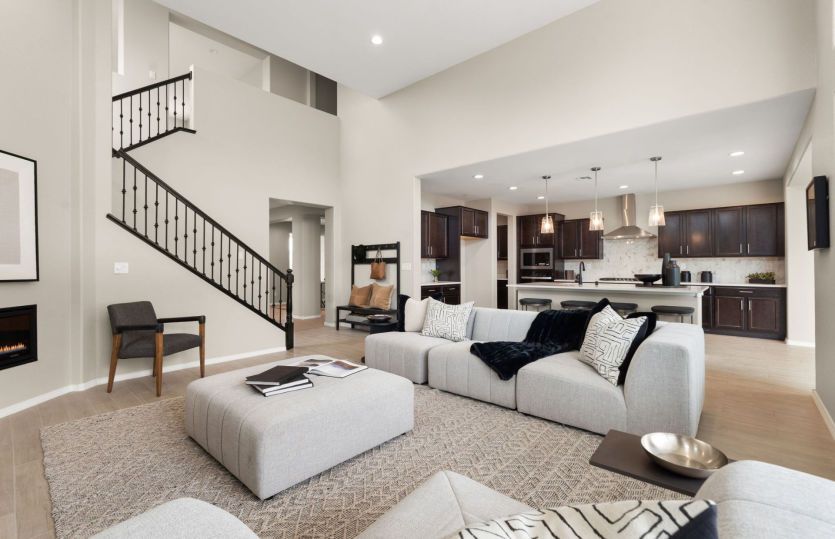 Living room and kitchen flow seamlessly together