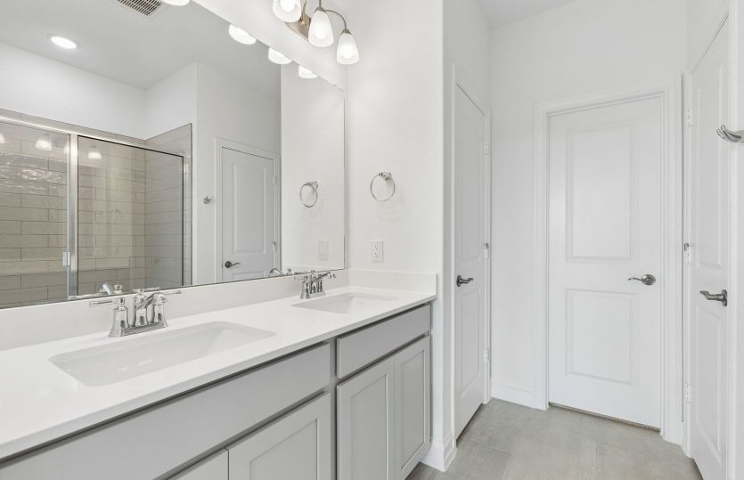 Primary bath with double vanity