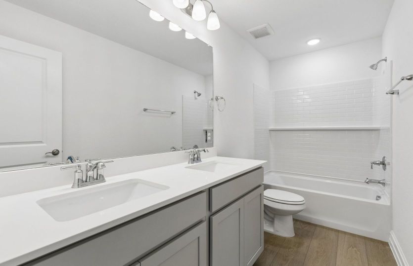 Secondary bath with double vanity