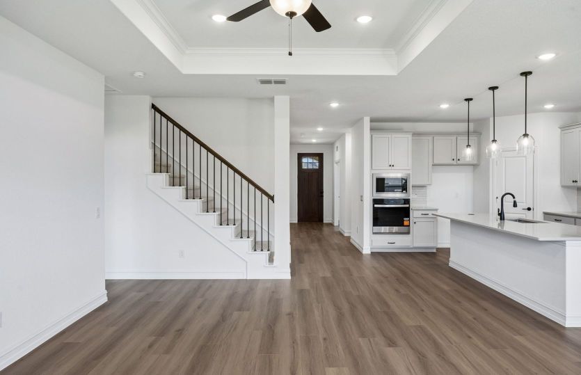 View of kitchen from gathering room
