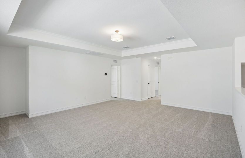 Tray ceiling in game room