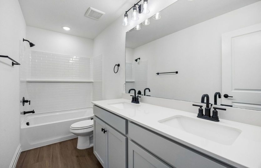 Secondary bath with double vanity