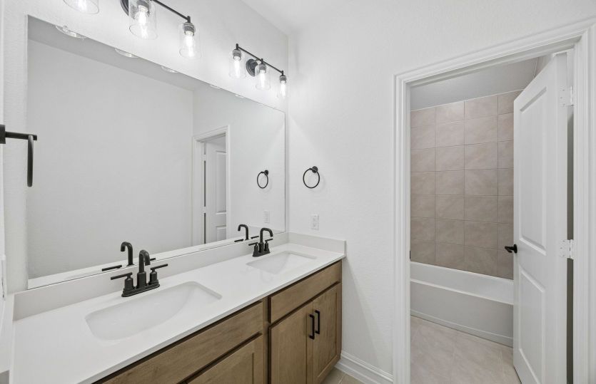 Secondary bath with double vanity