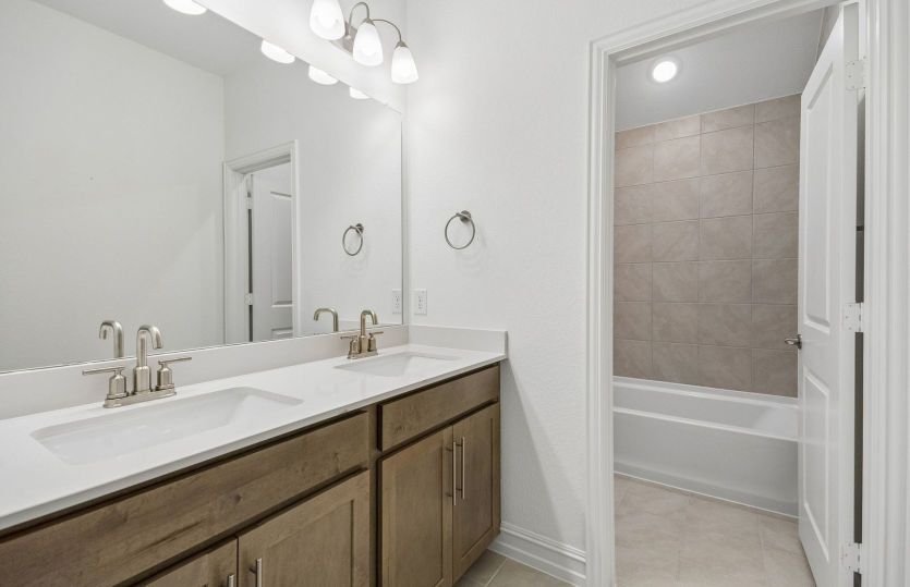 Secondary bath with double vanity