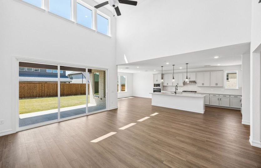Two story windows in gathering room
