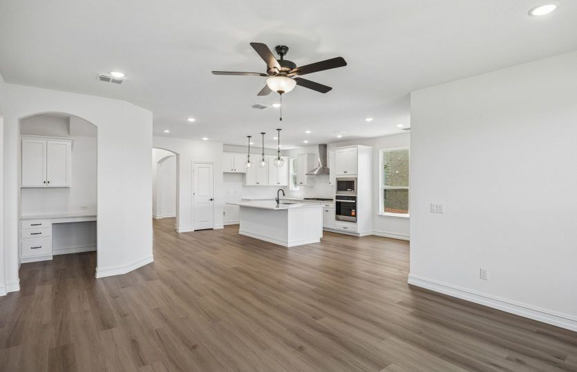 View of kitchen from gathering room