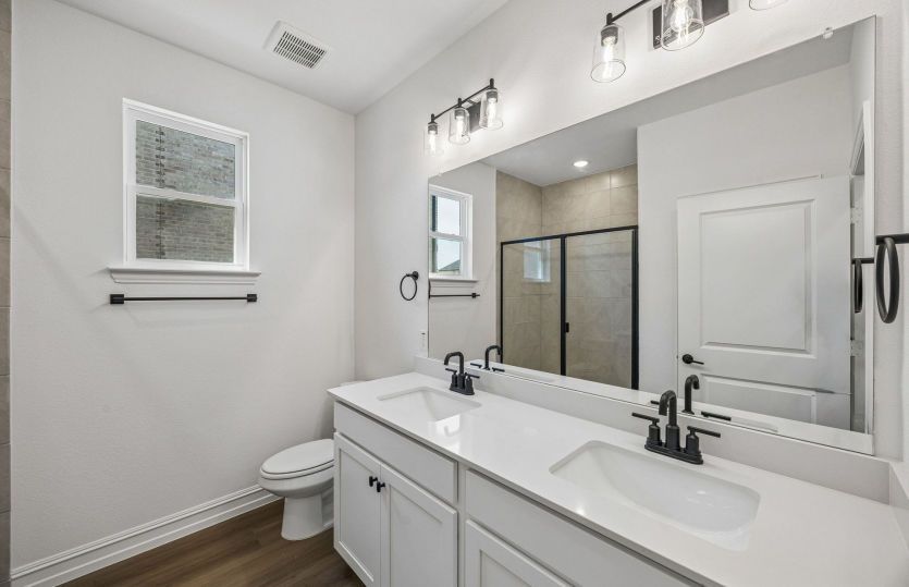 Secondary bath with double vanity