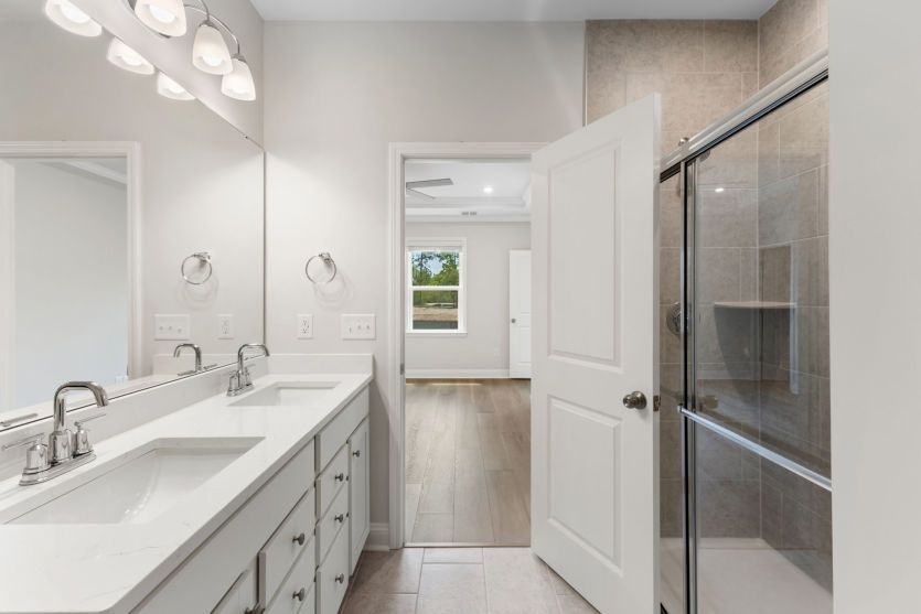 Spacious owner's suite bathroom.