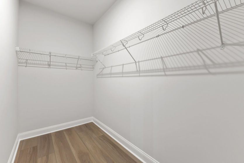 Spacious owner's suite closet.