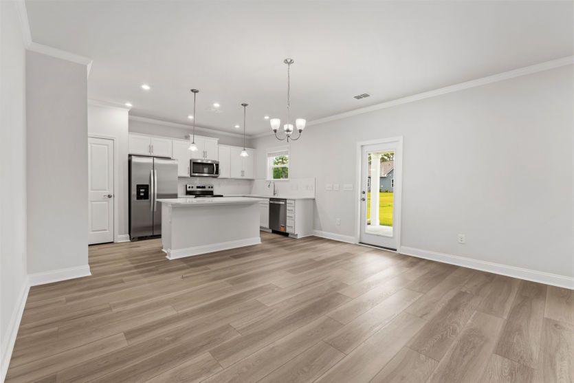 Elegant dining room for meals and entertaining.