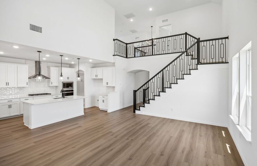 View of kitchen from gathering room