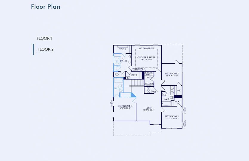 Continental Floor Plan, Quick Move-In Home, Floor 2