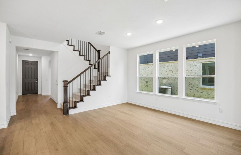 Large windows in gathering room