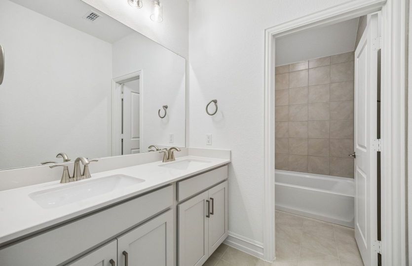 Secondary bath with double vanity