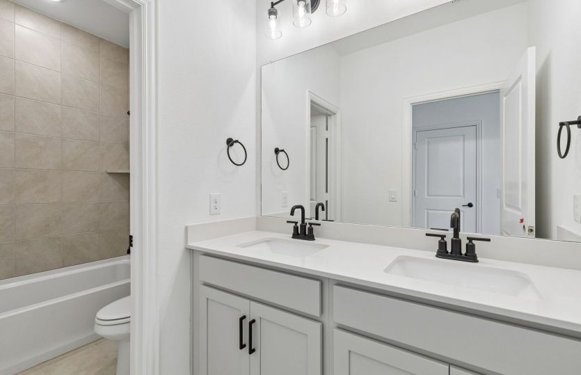 Secondary bath with double vanity
