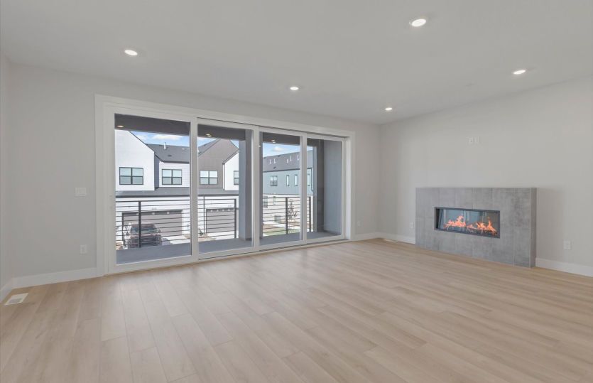 Fireplace with Tile Surrounds