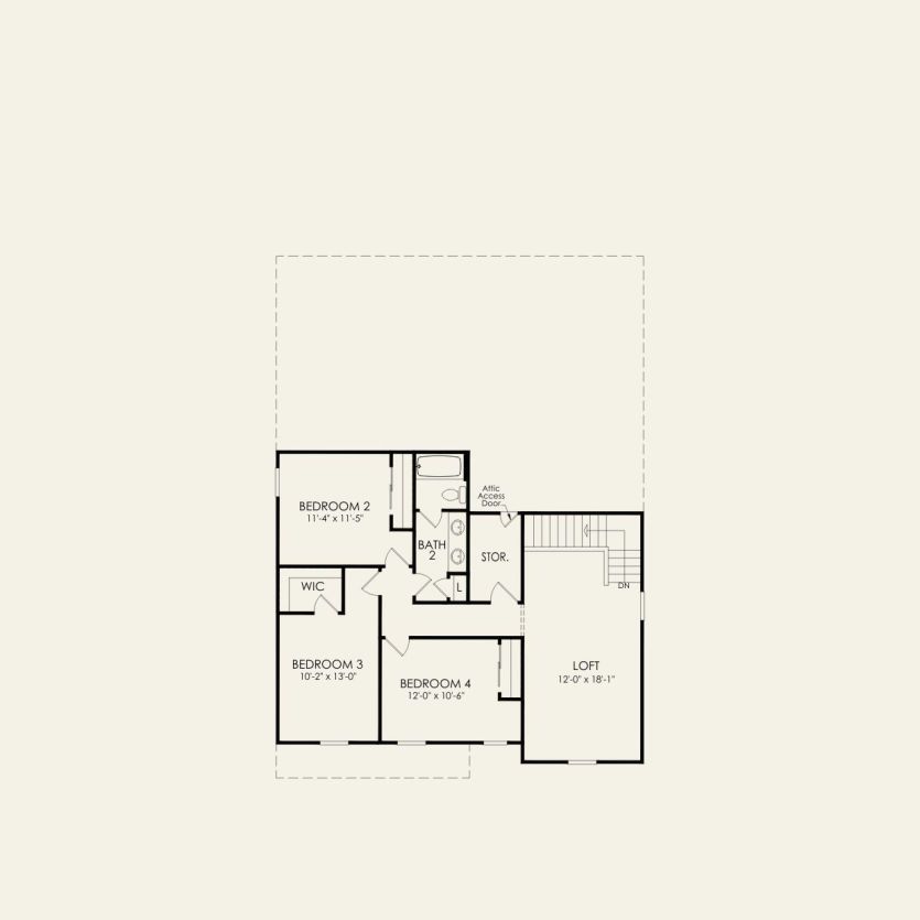 Second Floor 4 br / 2 ba