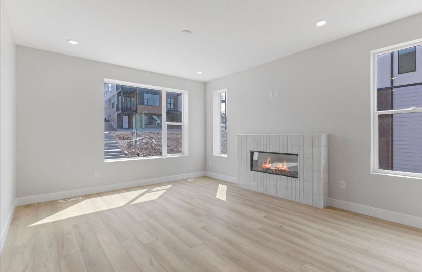 Fireplace with Tile Surround