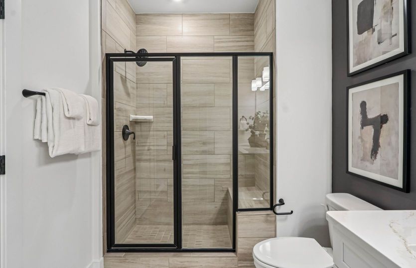 Framed Glass Walk-In Shower with Seat - Model Representation