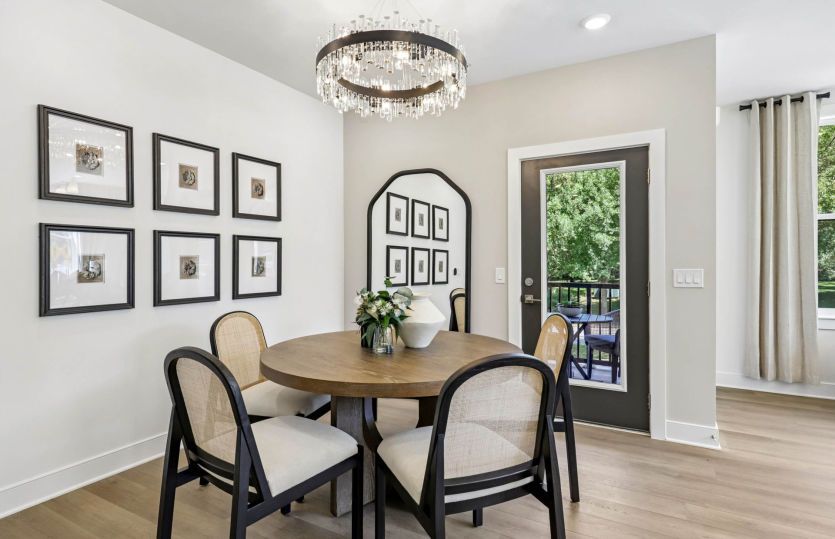 Cafe Opens to the Kitchen and Gathering Room