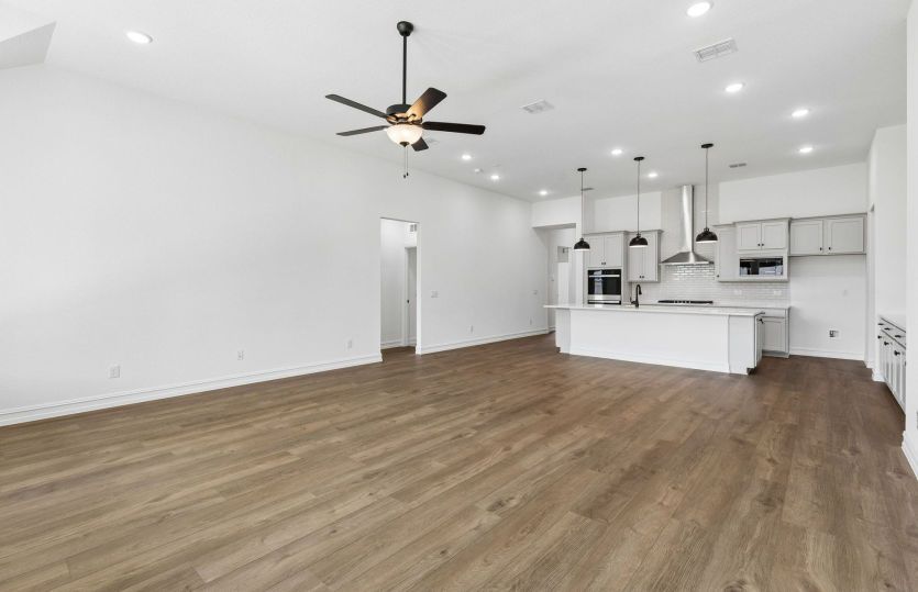 View of kitchen from living room