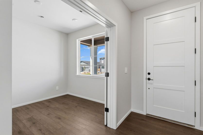 Front Door Entry with French Doors to the Den