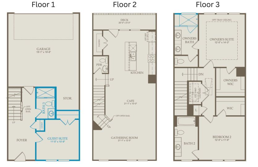 Floor Plan Level 1, Level 2 & Level 3