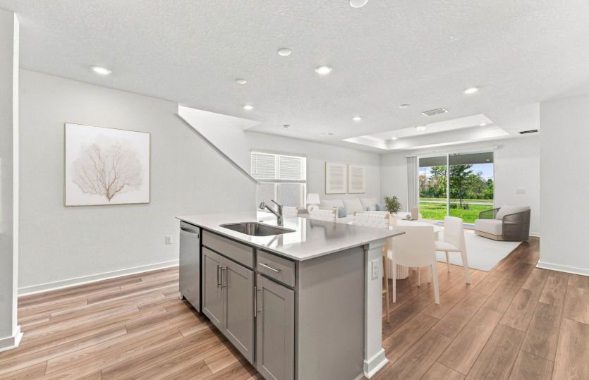 Virtually Staged - Open Kitchen to Cafe to Gathering Room