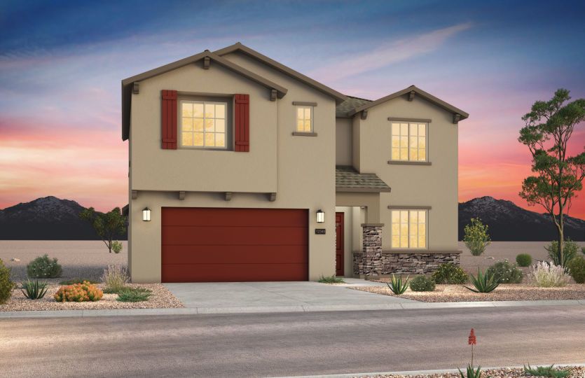Stockdale home exterior B with decorative shutters and trim