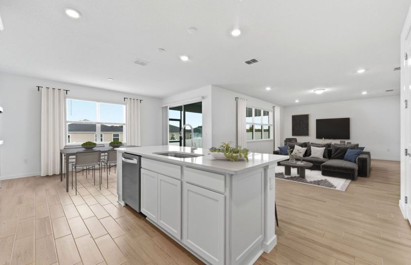 Virtually Staged - Open Kitchen to Cafe to Gathering Room