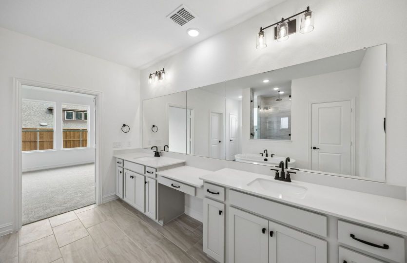 Primary bath with double vanity