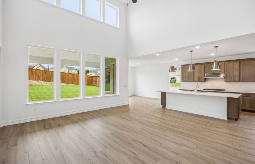 View of kitchen from living room
