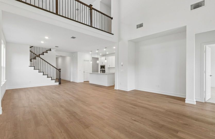Soaring ceilings in living room
