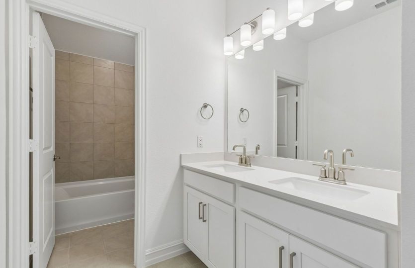 Secondary bath with double vanity