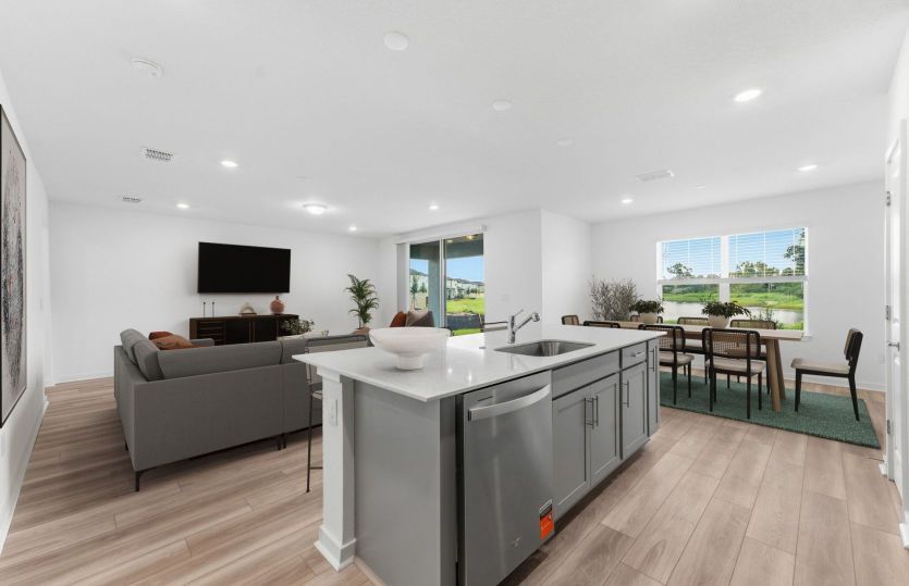 Virtually Staged - Open Kitchen to Cafe to Gathering Room