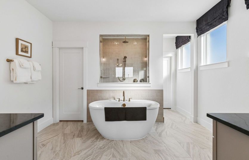 Stand alone tub in primary bath *model representation