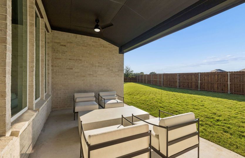Built-in covered back patio*model representation