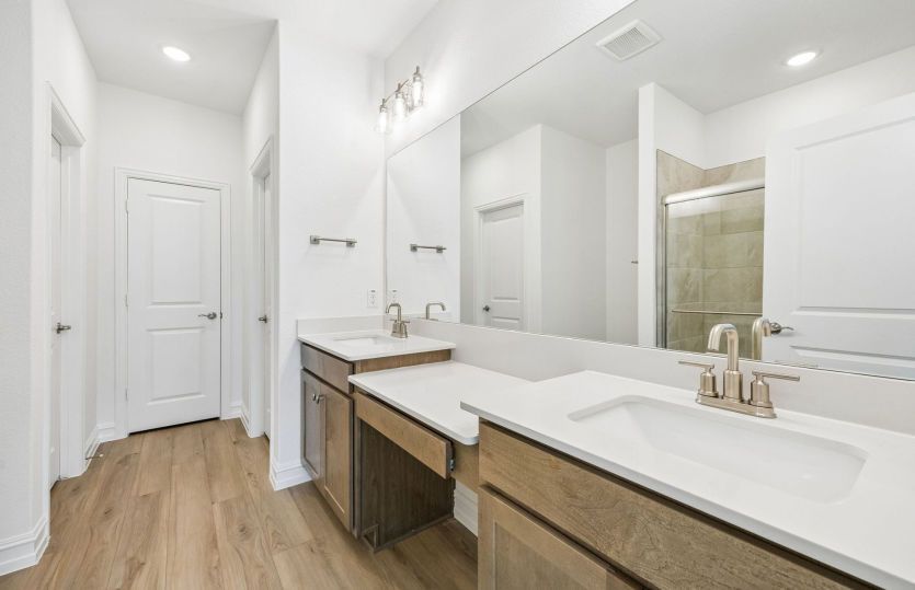 Double vanity in owners bath