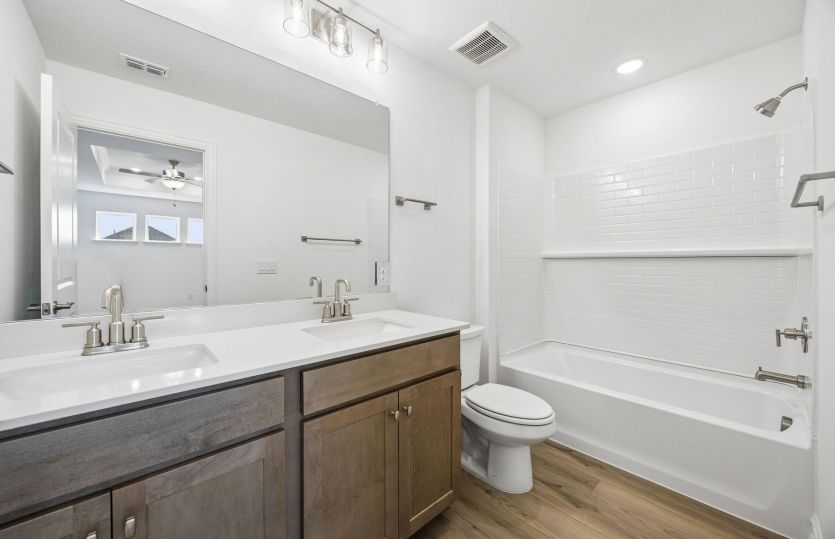 Secondary bath with double vanity