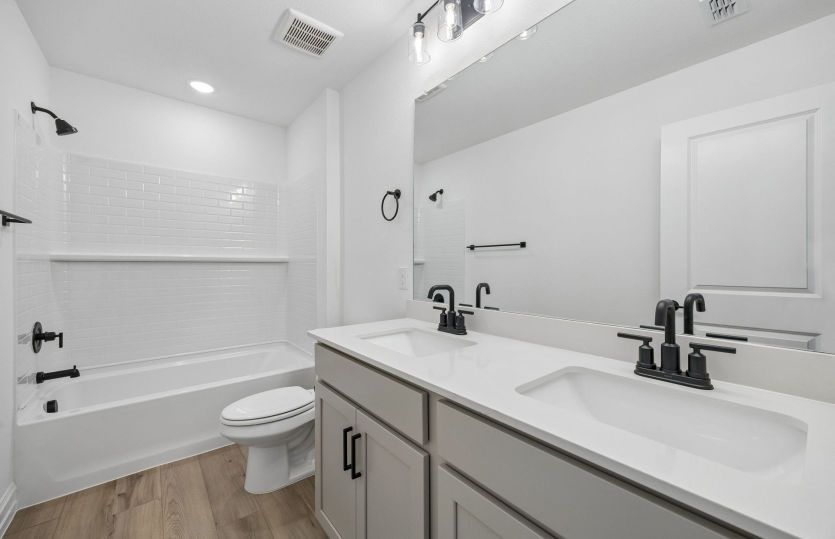 Secondary bath with double vanity