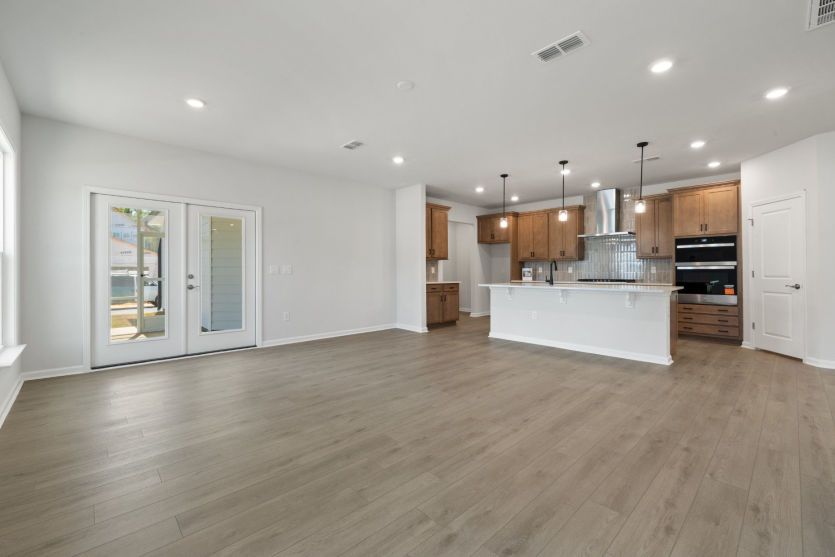 Richton #110 Gathering Room is open to Kitchen