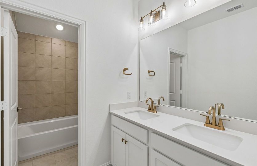 Secondary bath with double vanity