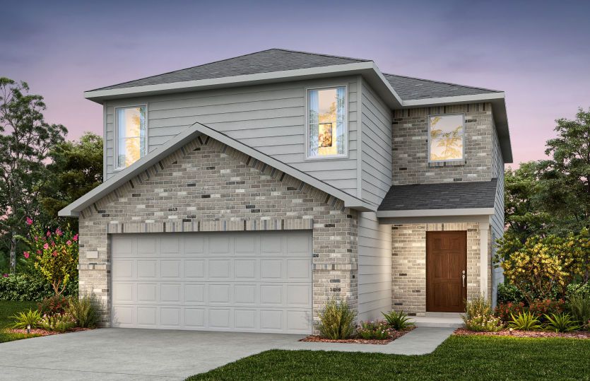 The Frio, a two-story home design with 2-car garage, showing home exterior LS102