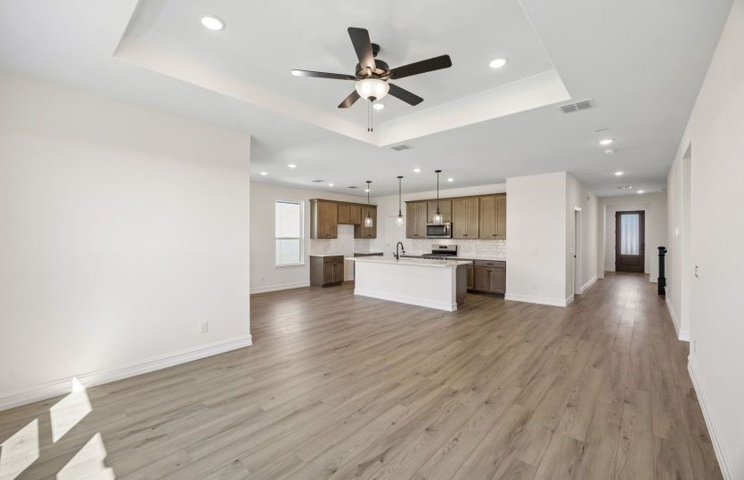 View of kitchen from living room