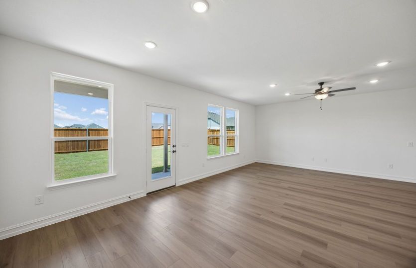 Large windows and natural light in gathering room